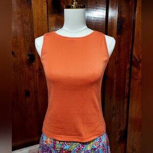 Talbots Orange 100% Pima Cotton Tank Top